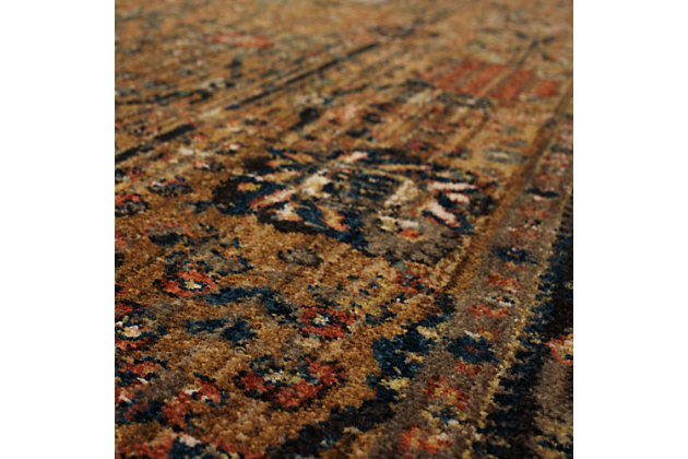 Create a statement of style with the daring color, rich details and global design inspiration of the Myanmar area rug.  A debut of our Spice Market Collection, the Myanmar is as brazen as it is beautiful.  Finished in our exclusive EverStrand™ fiber, the Myanmar is consciously created from up to 100% post-consumer content from plastic bottles.  A premium polyester, EverStrand™ offers a thick, sumptuous softness, inherent stain resistance and vivid color clarity. Available in two colorations, tobacco and aquamarine.Proudly Made in the USA

 | Machine Woven | Stain Resistant and Easy to Clean: Spot clean with a solution of water and mild detergent. Regular vacuuming helps rugs remain attractive. | Durable and Fade Resistant: Designed to hold up under high-traffic spaces with kids and pets. Rug remains attractive for years to come. | Ideal for any Room: These area rugs are perfect for all indoor spaces. Living room rugs, bedroom rugs, rugs for the entryway, office rugs, dorm rugs, dining room rugs, kitchen scatter rugs. 

