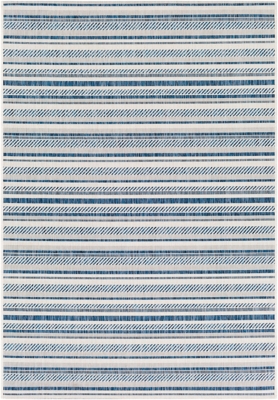 Global Indoor/Outdoor 5'3" x 7'7" Area Rug, Denim/Navy/White, large