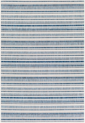 Global Indoor/Outdoor 5'3" x 7'7" Area Rug, Denim/Navy/White, large