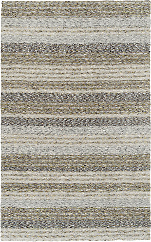 Addison Rugs Sanibel Striped Shag 5' x 7'6" Area Rug, Gray, large