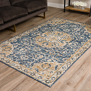 Addison Rugs Fairfax Traditional 5' x 7'5" Area Rug, Bluebell, rollover