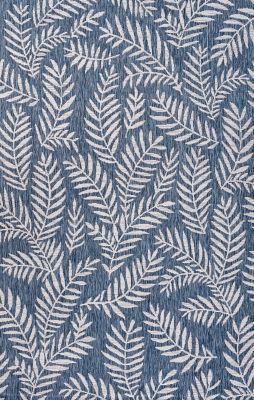 JONATHAN Y Nevis Palm Frond Outdoor 9' x 12' Area Rug, Navy/Ivory, rollover