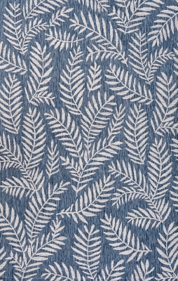 JONATHAN Y Nevis Palm Frond Outdoor 9' x 12' Area Rug, Navy/Ivory, large