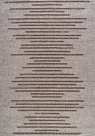 JONATHAN Y Zolak Berber Stripe Geometric Outdoor 3' x 5' Area Rug, Beige/Brown, rollover