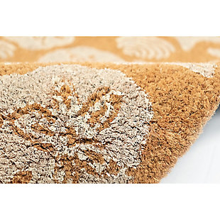 Our Sea Gems mat adds a sophisticated coastal look to your doorstep. This coir utility mat is both stylish and practical, in white. Terrene coir doormats are durable and beautiful. Crafted from 100% coir which is an all-natural material known for its strength. Coir is eco-friendly, made from natural fibers which are extracted from the outer shell of a coconut known for its strength and durability. Terrene coir mats feature a durable vinyl back and a stiff, durable natural coir front perfect for wiping shoes before entering the home, keeping it tidy. They are available in a wide variety of designs ranging from classic and inspirational to nautical patterns. Dyes saturate the fibers for long-lasting color.Easy Care And Maintenance | Designed by Liora Manne | Eco-Friendly | Non Slip