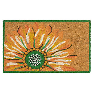 Transocean Terrene Happy Flower Outdoor 2' x 3' Doormat, Yellow, large