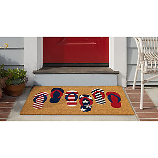 Transocean Terrene Patriotic Flip Flops Outdoor 2' x 3' Doormat, Natural, rollover