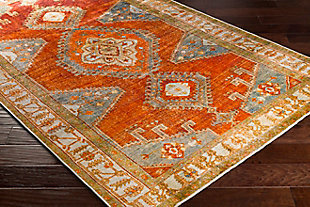 Surya Lavable 2'6" x 8' Rug, Two-tone Orange, large