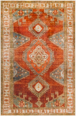 Surya Lavable 5' x 7'6" Rug, Two-tone Orange, large