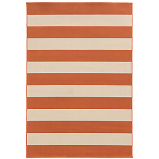 Casadia Home Radcliff Bold Stripe 5'3" x 7'6" Outdoor Area Rug, Orange, large