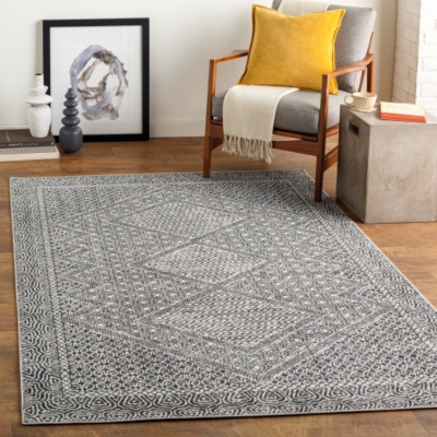 Surya Surya Lavadora Washable Transitional Rug, Medium Gray, rollover