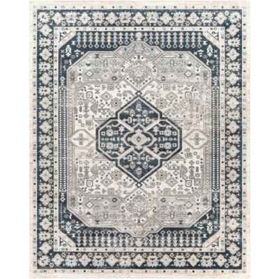 Surya Surya Lavadora Washable Multi Pattern Rug, Navy/Light Gray, large