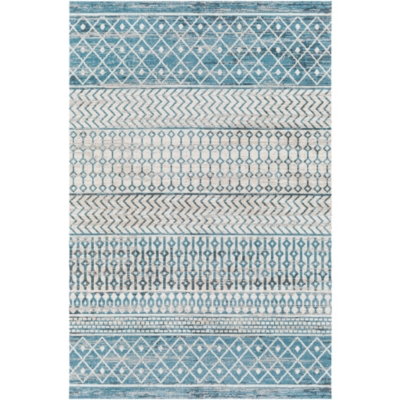 Surya Surya Lavadora Washable Global Muted Rug, Blue/Multi, large