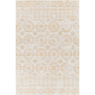 Surya Surya Lavadora Washable Floral Rug, Beige/White, large