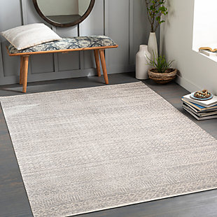 Surya Lavadora Washable Transitional Muted Rug, Light Gray, rollover