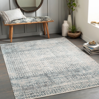 Surya Surya Lavadora Washable Transitional Muted Rug, Denim, rollover