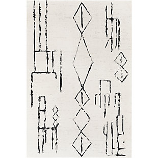 Surya Lavadora Washable Contemporary Abstract Rug, Black/White, large