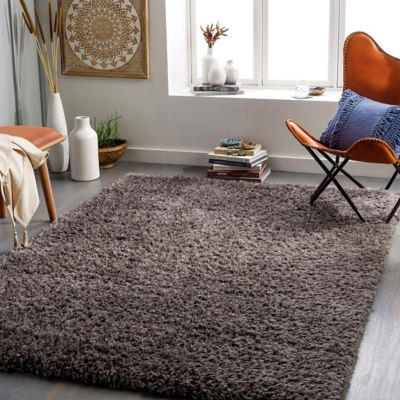 Surya Angora Modern Area Rug, Charcoal, rollover