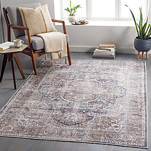 Surya Tahmis Transitional Washable Rug, Taupe, rollover