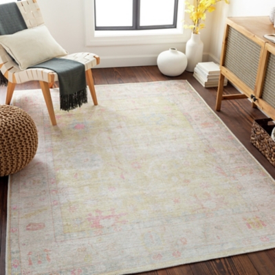 Surya Kemer Vintage Oriental Machine Washable Area Rug, 7'6" x 9'6", Green, Green, rollover