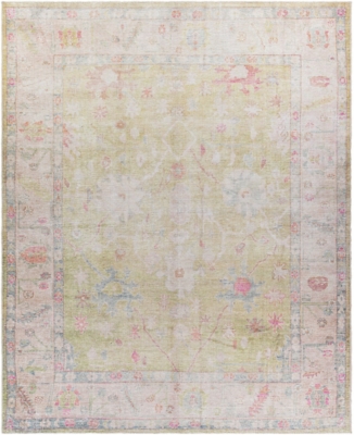 Surya Kemer Vintage Oriental Machine Washable Area Rug, 7'6" x 9'6", Green, Green, large