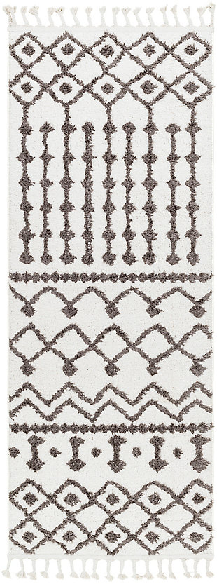 Surya Alhambra 2'7" x 7'3" Scandinavian Area Rug, Cream/Charcoal, large