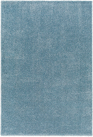Surya Cloudy Shag 5'3" x 7' Solid Color Area Rug, Blue, large
