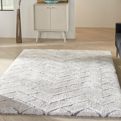 Nourison Nourison Dreamy Shag 4' x 6' Ivory/Grey Shag Indoor Rug, Ivory/Gray, rollover