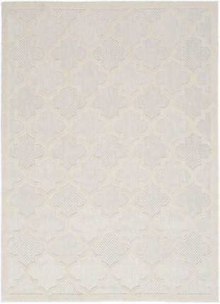 Nourison Nourison Easy Care 6' x 9' Ivory/White Modern Indoor/Outdoor Rug, Ivory/White, large