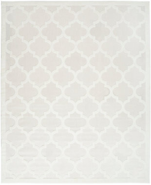 Nourison Nourison Easy Care 7' x 10' Ivory/White Modern Indoor/Outdoor Rug, Ivory/White, large