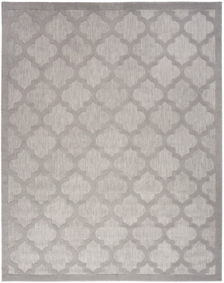 Nourison Nourison Easy Care 7' x 10' Silver Grey Modern Indoor/Outdoor Rug, Silver Gray, large