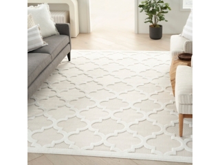 Nourison Easy Care 8' x 10' Ivory/White Modern Indoor/Outdoor Rug
