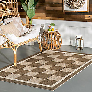 nuLOOM Lavonia Checkered Indoor/Outdoor Area Rug, Beige, large