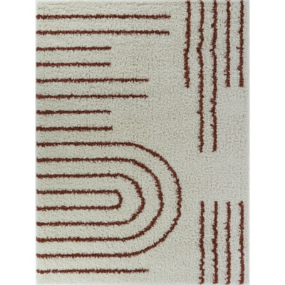 Balta Janus Contemporary 5' 3" x 7' Area Rug, Burnt Orange, large