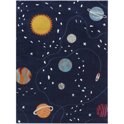 Balta Space Explorer Kids 5' 3" x 7' Area Rug, Navy, large