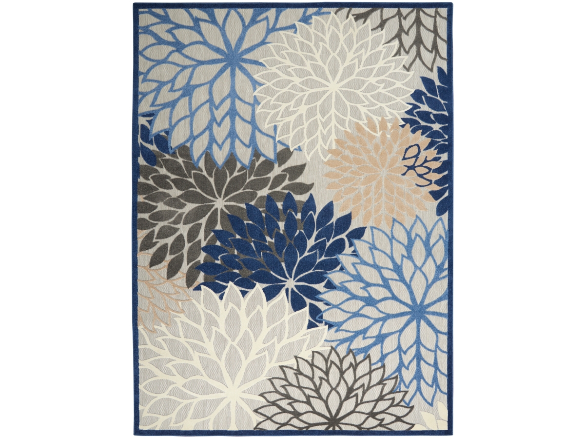 Nourison Aloha 9' x 12' Blue/Multicolor Indoor/ Outdoor Tropical Rug