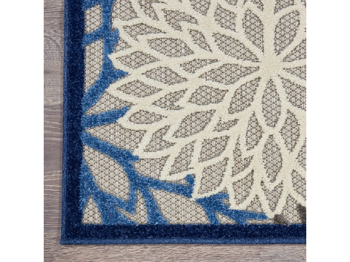 Nourison Aloha 9' x 12' Blue/Multicolor Indoor/ Outdoor Tropical Rug