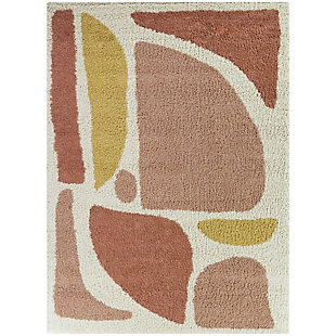Balta Cesare Abstract Shag 5' 3" x 7' Area Rug, Pink, large