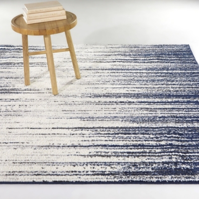 Balta Imre Abstract Modern 5' 3" x 7' Area Rug, Blue, rollover