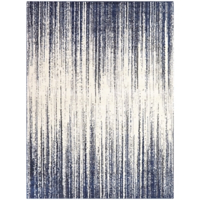 Balta Imre Abstract Modern 5' 3" x 7' Area Rug, Blue, large
