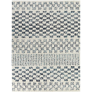 Balta Mendieta Checkered Shag 5' 3" x 7' Area Rug, Blue, large