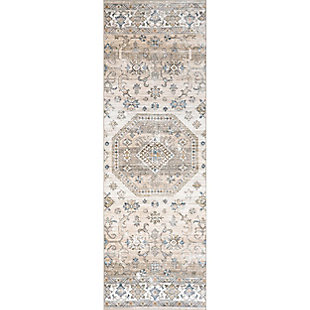 nuLOOM Darby Persian Stain Resistant Machine Washable Area Rug, Beige, large