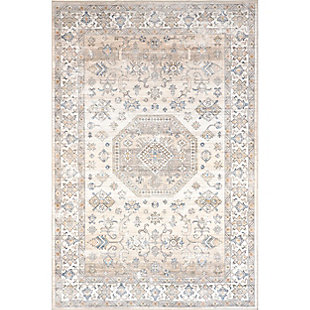 nuLOOM Darby Persian Stain Resistant Machine Washable Area Rug, Beige, large