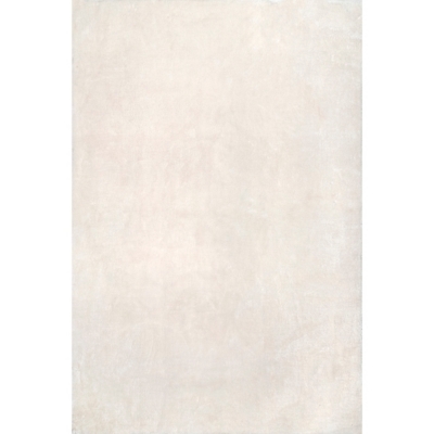 nuLOOM Loni Solid Machine Washable Shag Area Rug, White, large