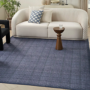 Nourison Home Machine Washable Series Rug, Navy Blue, rollover