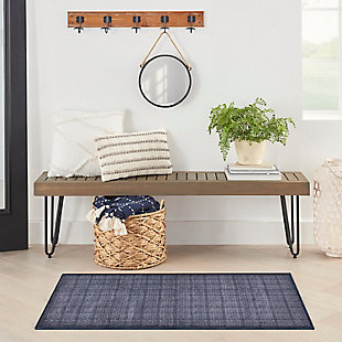 Nourison Home Machine Washable Series Rug, Navy Blue, rollover