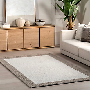 nuLOOM Aster Chunky Knit Wool Area Rug, Ivory, rollover