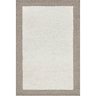 nuLOOM Aster Chunky Knit Wool Area Rug, Ivory, large