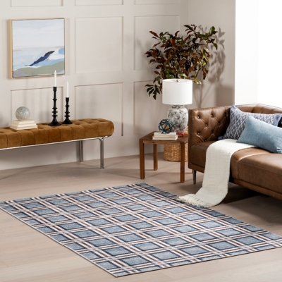 nuLOOM Steph Windowpane Plaid Machine Washable Area Rug | Ashley