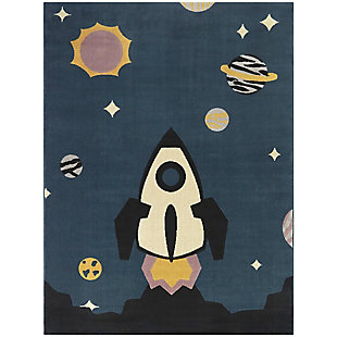 Balta Aldrin Kids Space Launch 4' 4" x 6' Area Rug, Teal, large